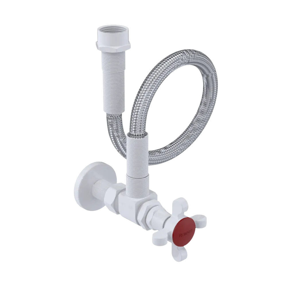 Rubinet Exposed Supply Kit (classic) x2 White