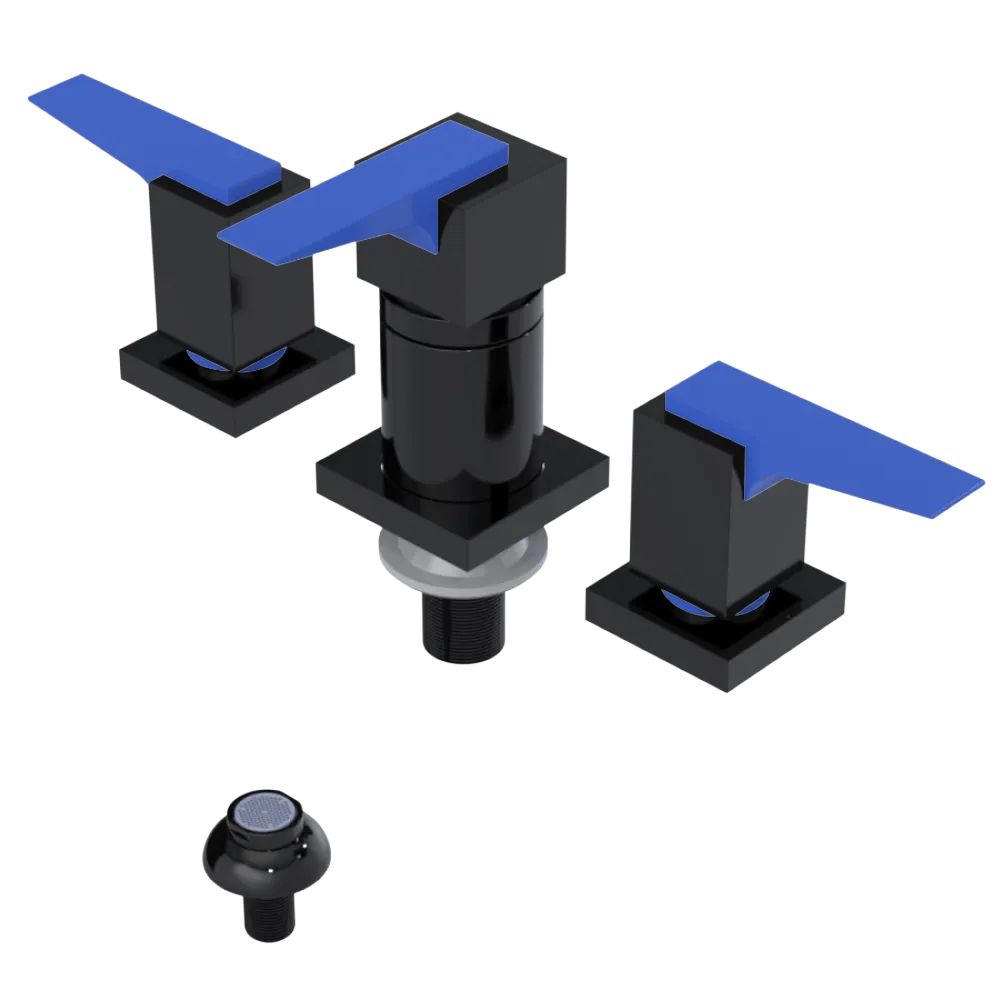 Rubinet Bidet Fitting with Spray, Diverter, and Vacuum Breaker (less drain) Black