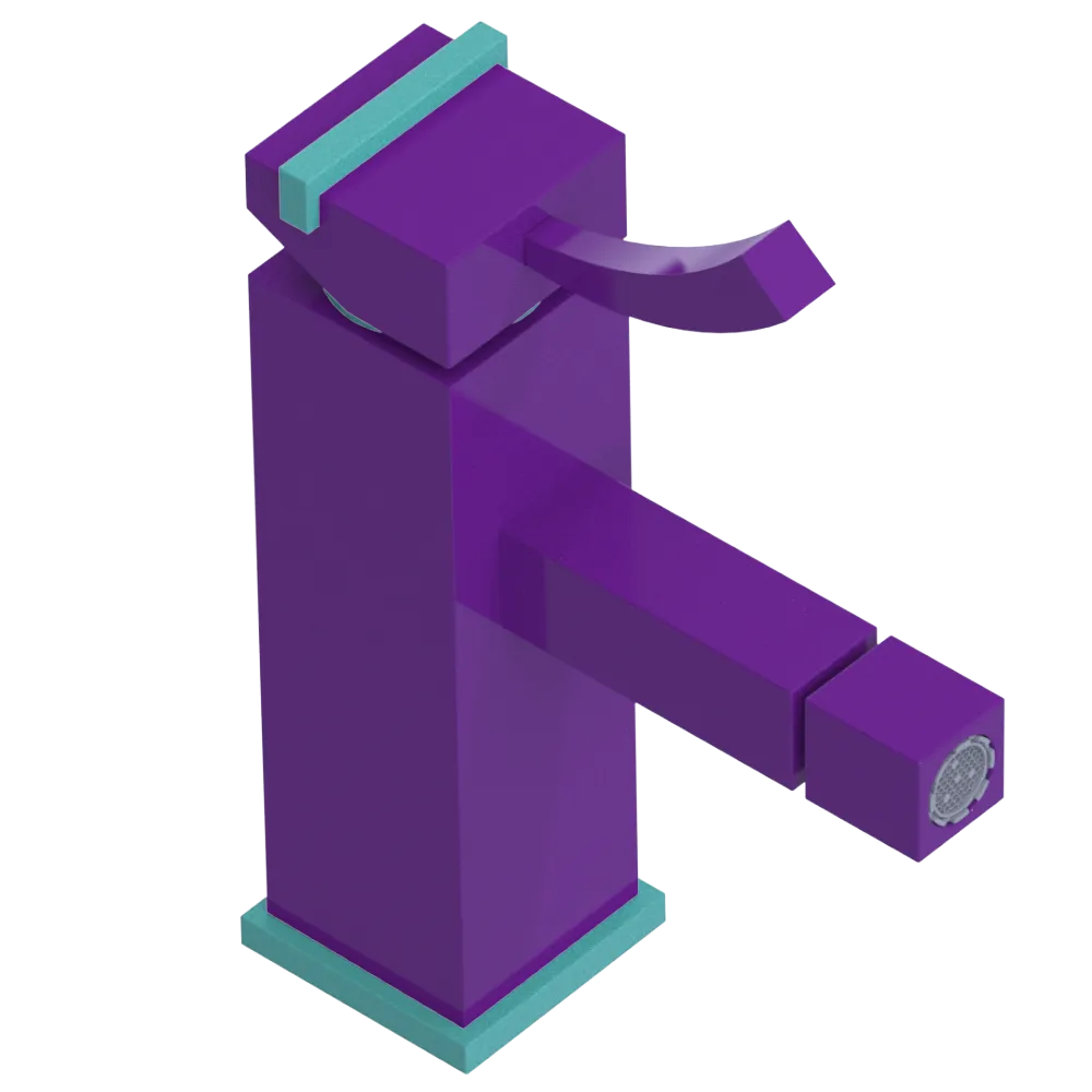 Rubinet Single Control Bidet Fitting (less drain) Purple Haze