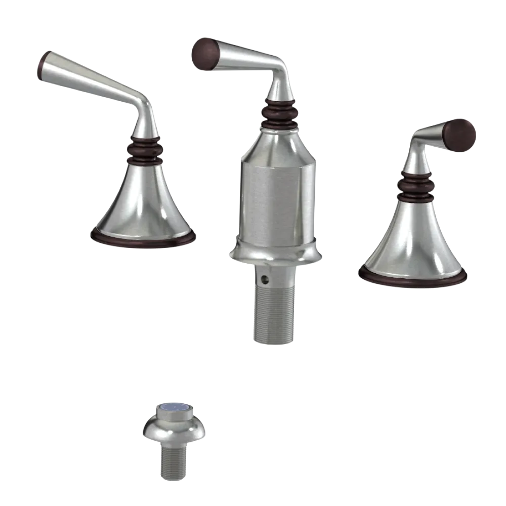 Rubinet Bidet Fitting with Spray, Diverter, and Vacum Breaker (Less Drain) Satin Nickel