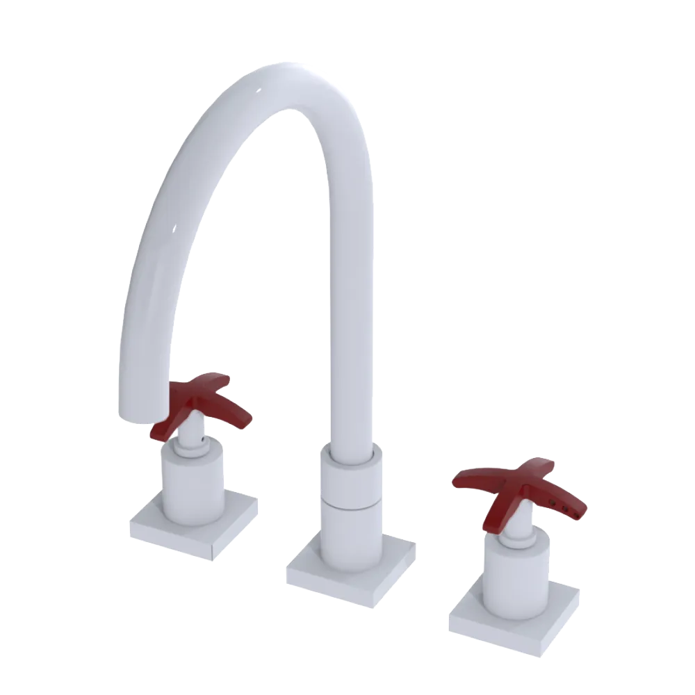 Rubinet Widespread Kitchen Set White