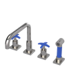 Rubinet Widespread Kitchen Set with Genesis Spout with Hand Spray Polished Nickel