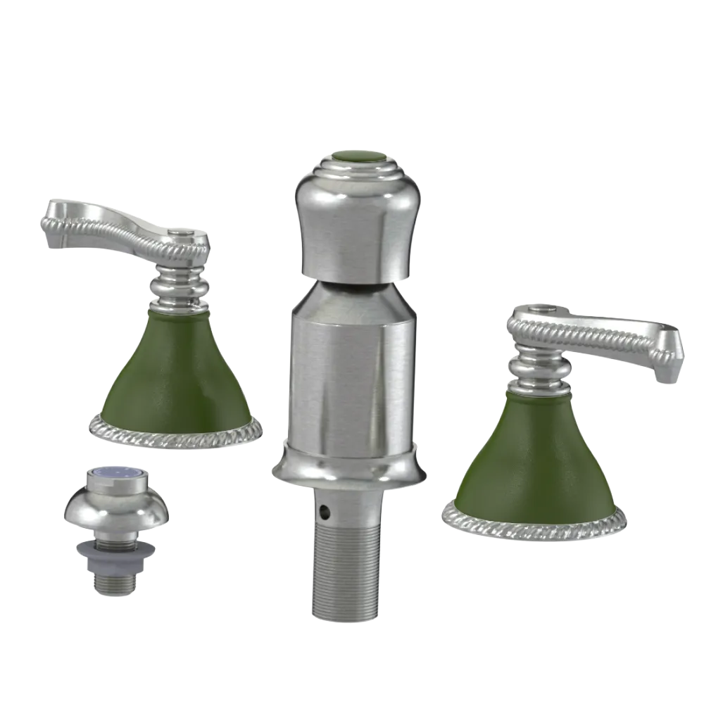 Rubinet Bidet Fitting with Spray, Diverter, and Vacum Breaker (Less Drain) Satin Nickel