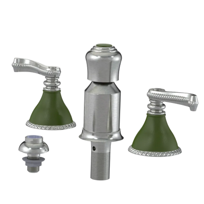 Rubinet Bidet Fitting with Spray, Diverter, and Vacum Breaker (Less Drain) Satin Nickel