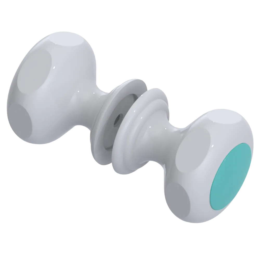 Rubinet Shower Door Knob (set) White
