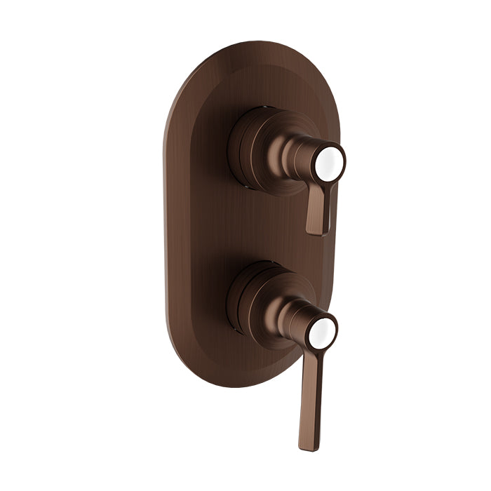 Baril Complete thermostatic pressure balanced shower control valve with 2-way diverter