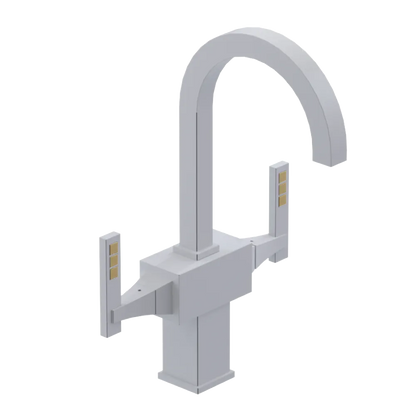 Rubinet Single Hole Dual Handle Lav. Set. (less drain) White