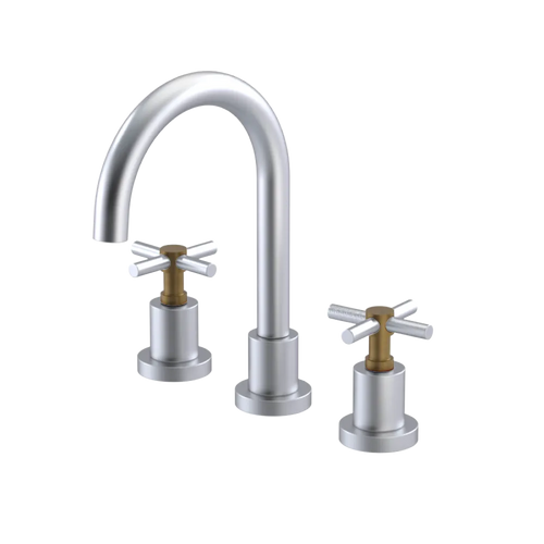 Rubinet Widespread Lav. Set. (less drain) Satin Chrome