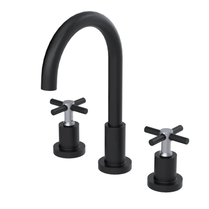Rubinet Widespread Kitchen Set with LaSalle Spout Matt Black