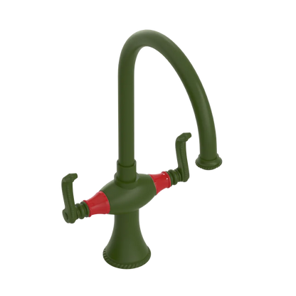 Rubinet Two Handle Single Hole Kitchen Set Green Envy