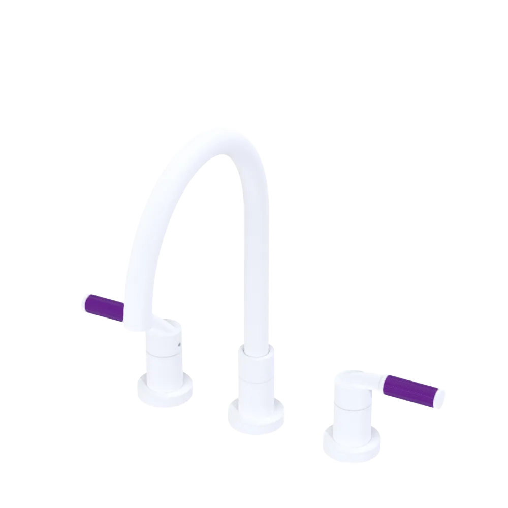 Rubinet Widespread Kitchen Set Matt White