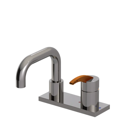 Rubinet 4" Centre Single Control Lav. Set. with Genesis spout (less drain) Polished Nickel