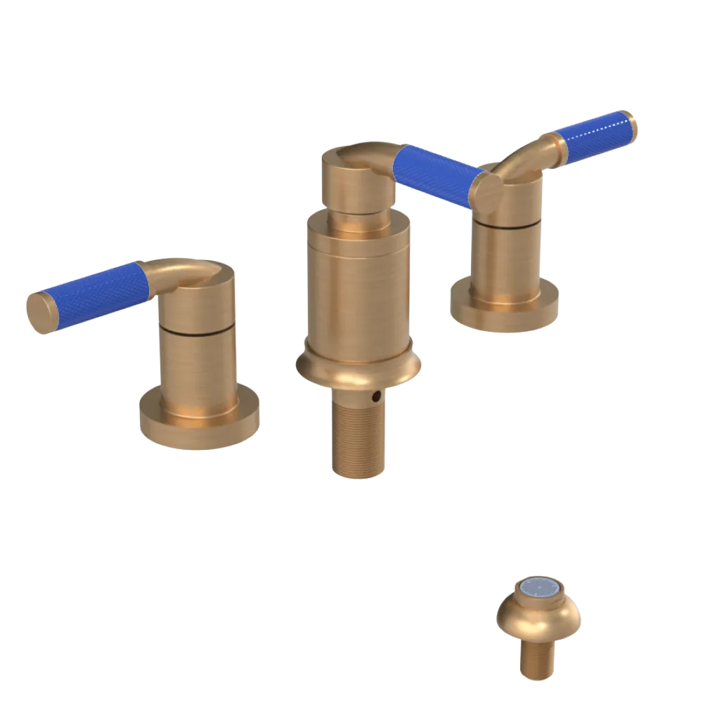 Rubinet Bidet Fitting with Spray, Diverter, and Vacum Breaker (Less Drain) Satin Gold