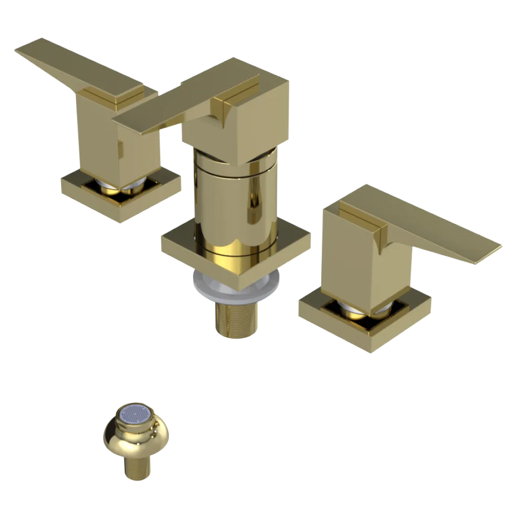 Rubinet Bidet Fitting with Spray, Diverter, and Vacuum Breaker (less drain) Gold