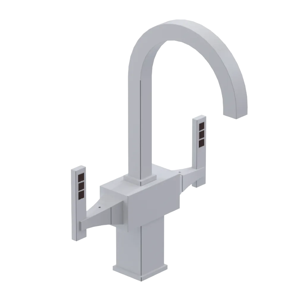 Rubinet Single Hole Dual Handle Lav. Set. (less drain) White