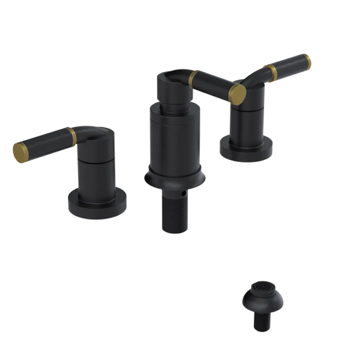 Rubinet Bidet Fitting with Spray, Diverter, and Vacuum Breaker (less drain) Matt Black