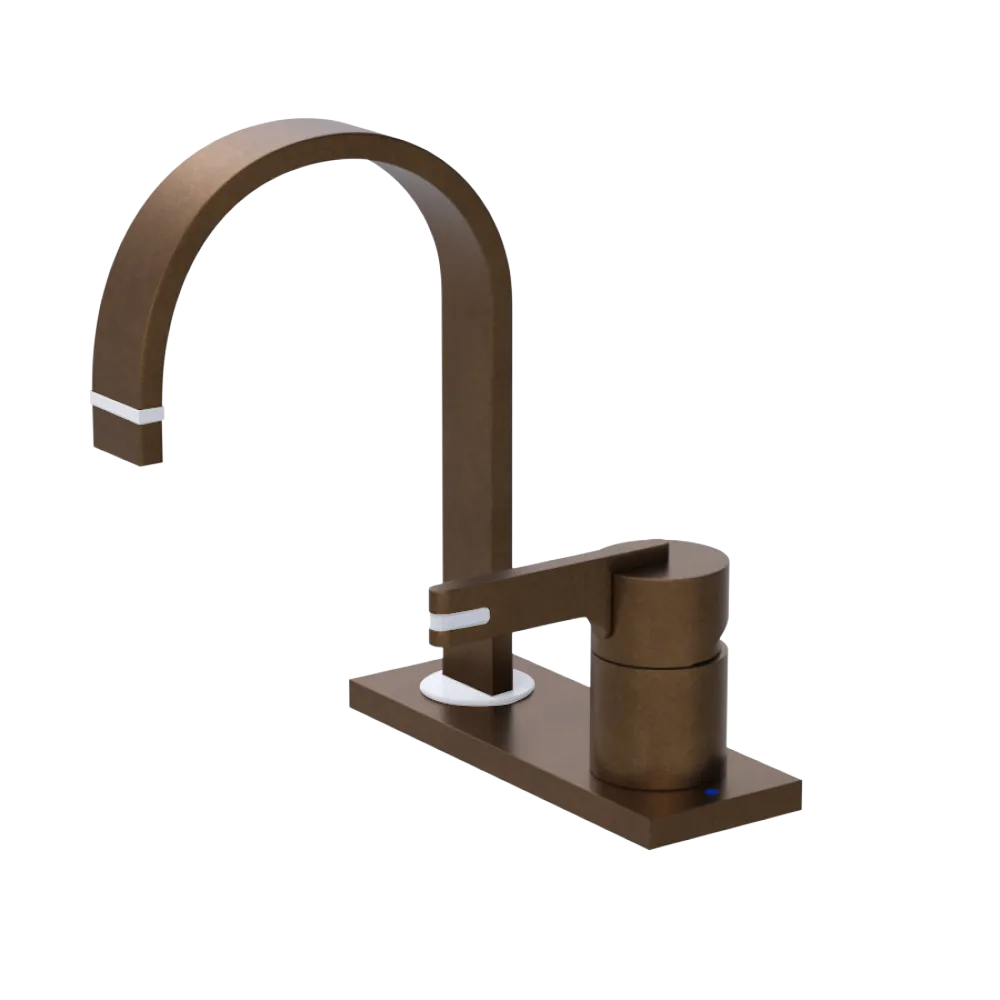 Rubinet 4" Centre Single Control Lav. Set (less drain) Tuscan Brass