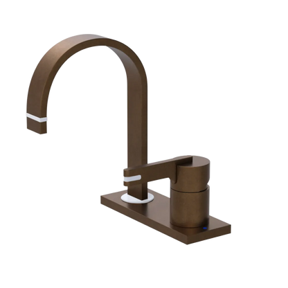 Rubinet 4" Centre Single Control Lav. Set (less drain) Tuscan Brass