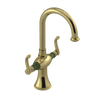 Rubinet Single Hole Dual Handle Lav. Set. (less drain) Natural Brass