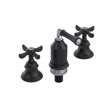 Rubinet Bidet Fitting with Spray, Diverter, and Vacum Breaker (Less Drain) Matt Black