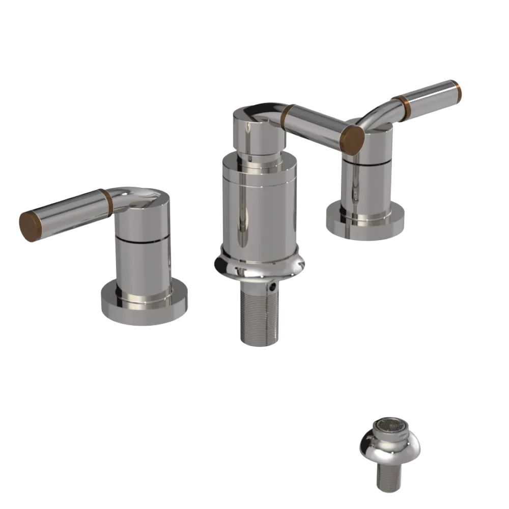 Rubinet Bidet Fitting with Spray, Diverter, and Vacuum Breaker (less drain) Polished Nickel