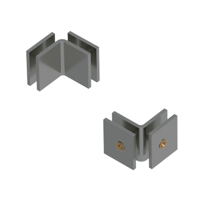 Rubinet 90 Glass to Glass Open Face Satin Nickel