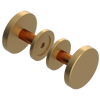 Rubinet Shower Door Knob (set) Satin Gold