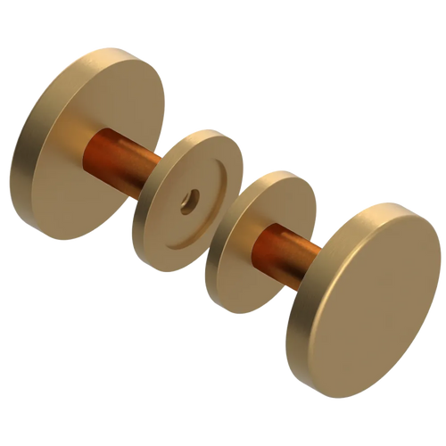Rubinet Shower Door Knob (set) Satin Gold