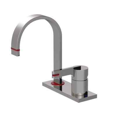 Rubinet 4" Centre Single Control Lav. Set (less drain) Polished Nickel