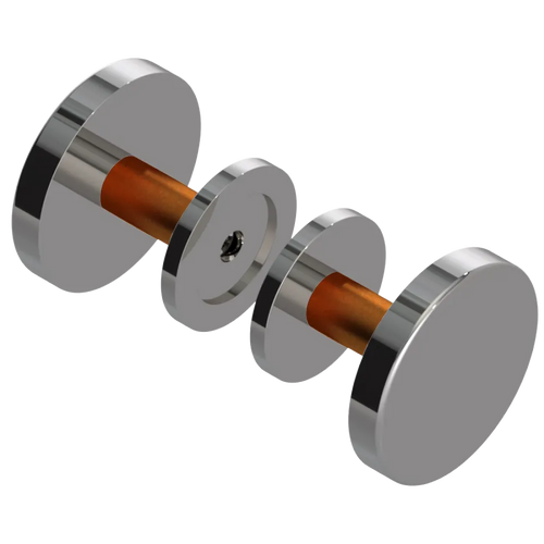 Rubinet Shower Door Knob (set) Polished Nickel