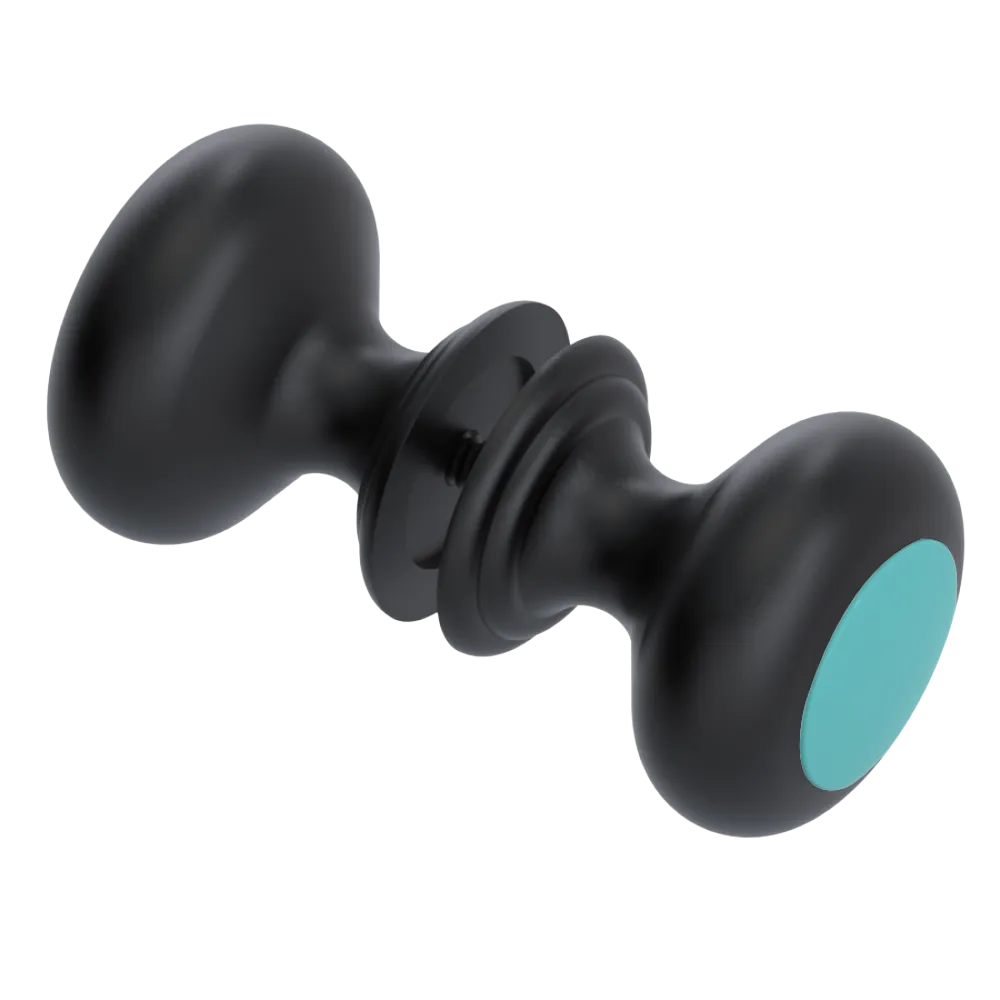 Rubinet Shower Door Knob (set) Matt Black