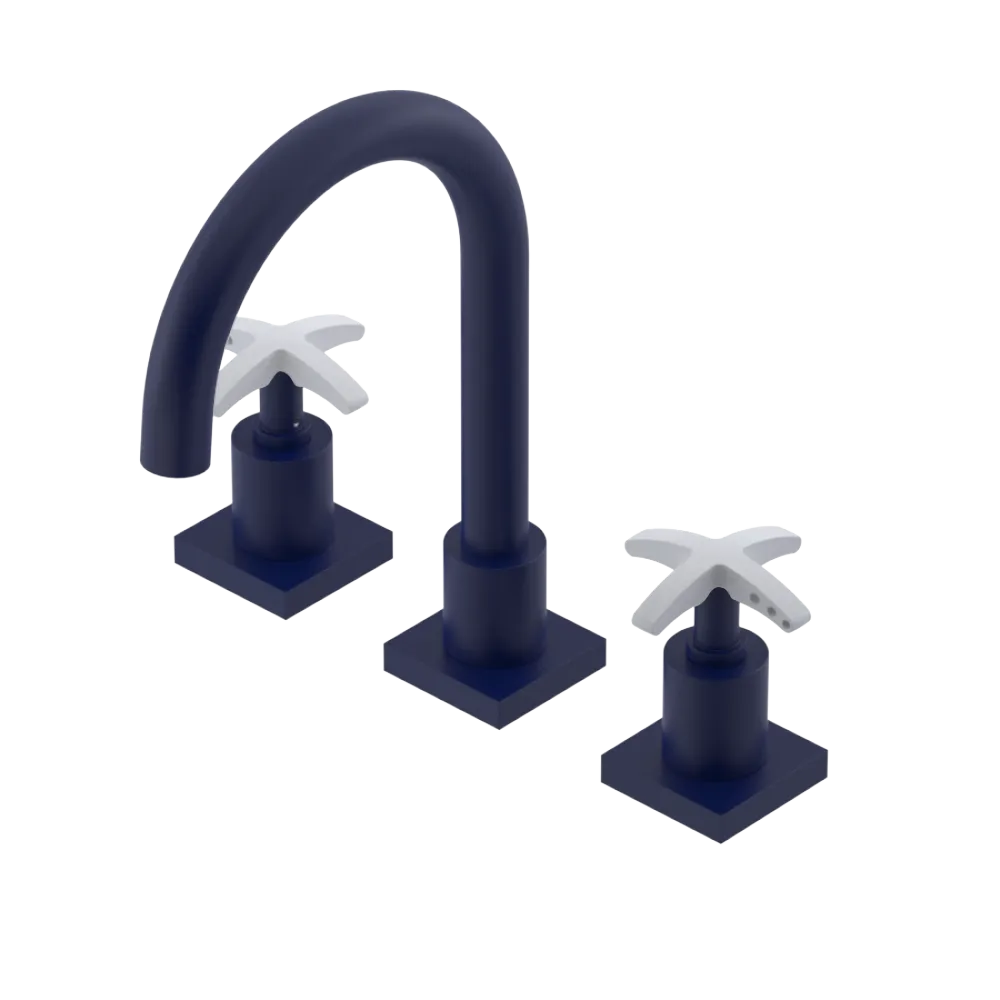 Rubinet Widespread Lav. Set. (less drain) Midnight Blue