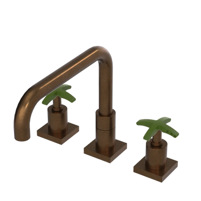 Rubinet Widespread Kitchen Set with Genesis Spout Tuscan Brass