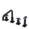 Rubinet Widespread Kitchen Set with Genesis Spout with Hand Spray Matt Black