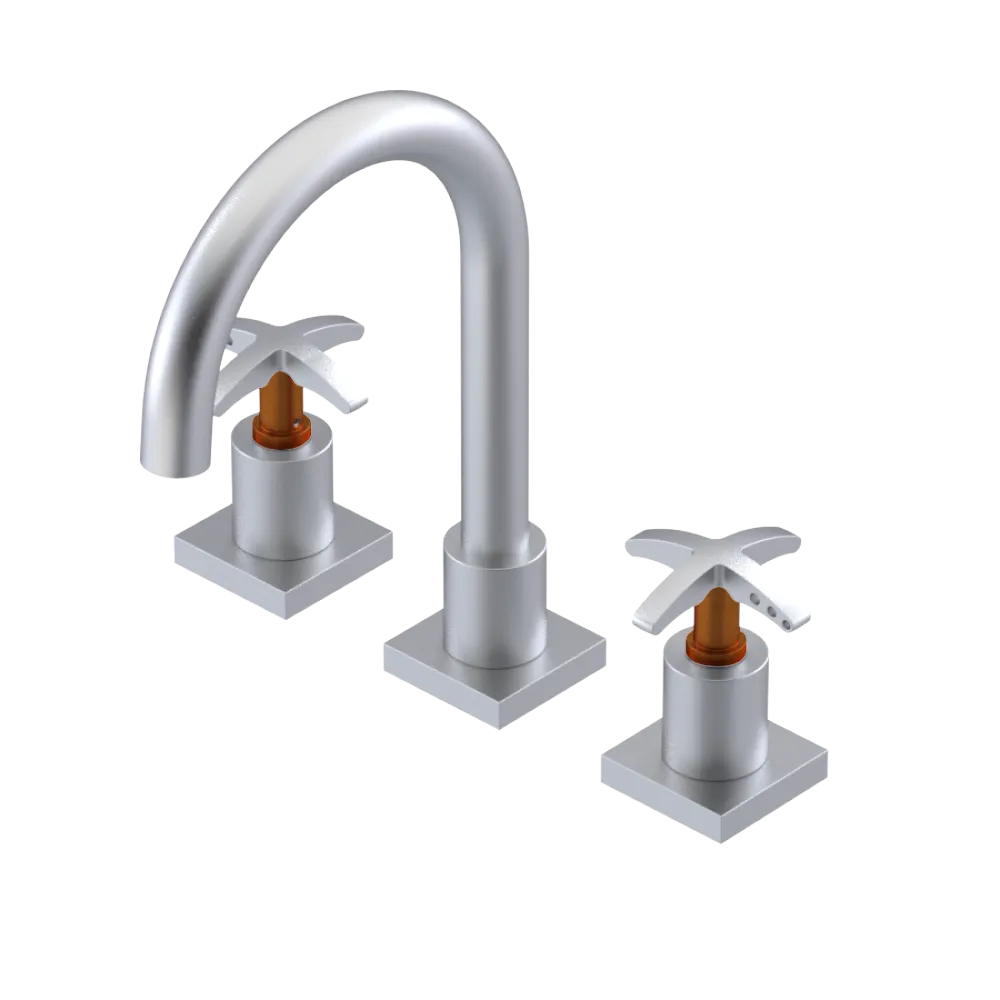 Rubinet Widespread Lav. Set. (less drain) Satin Chrome