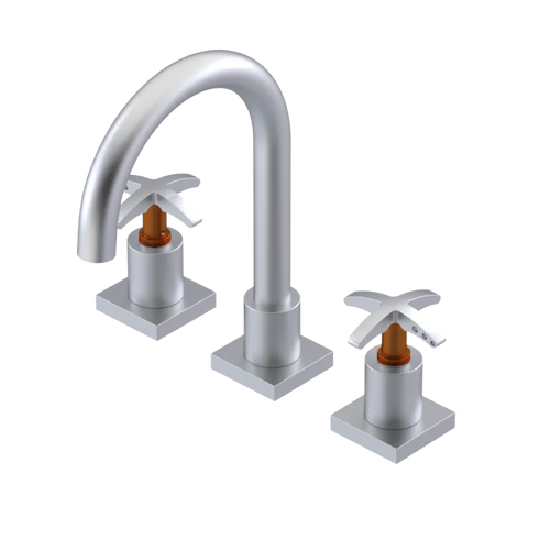 Rubinet Widespread Lav. Set. (less drain) Satin Chrome