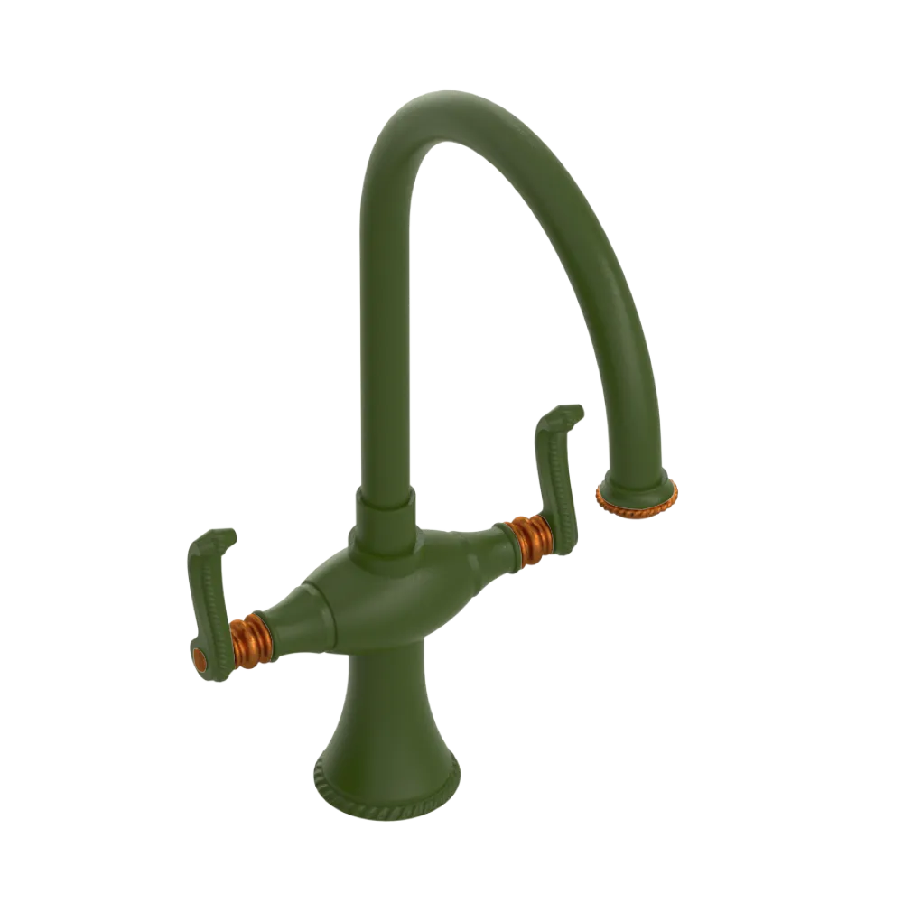 Rubinet Two Handle Single Hole Kitchen Set Green Envy