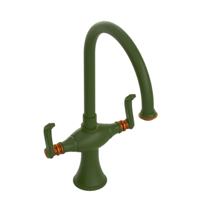 Rubinet Two Handle Single Hole Kitchen Set Green Envy