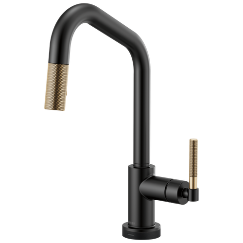 Brizo Smarttouch Pull Down Kitchen Faucet With Angled Spout And Knurled Handle