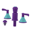 Rubinet Bidet Fitting with Spray, Diverter, and Vacum Breaker (Less Drain) Purple Haze