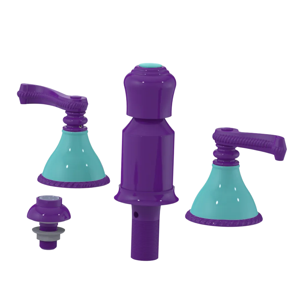 Rubinet Bidet Fitting with Spray, Diverter, and Vacum Breaker (Less Drain) Purple Haze