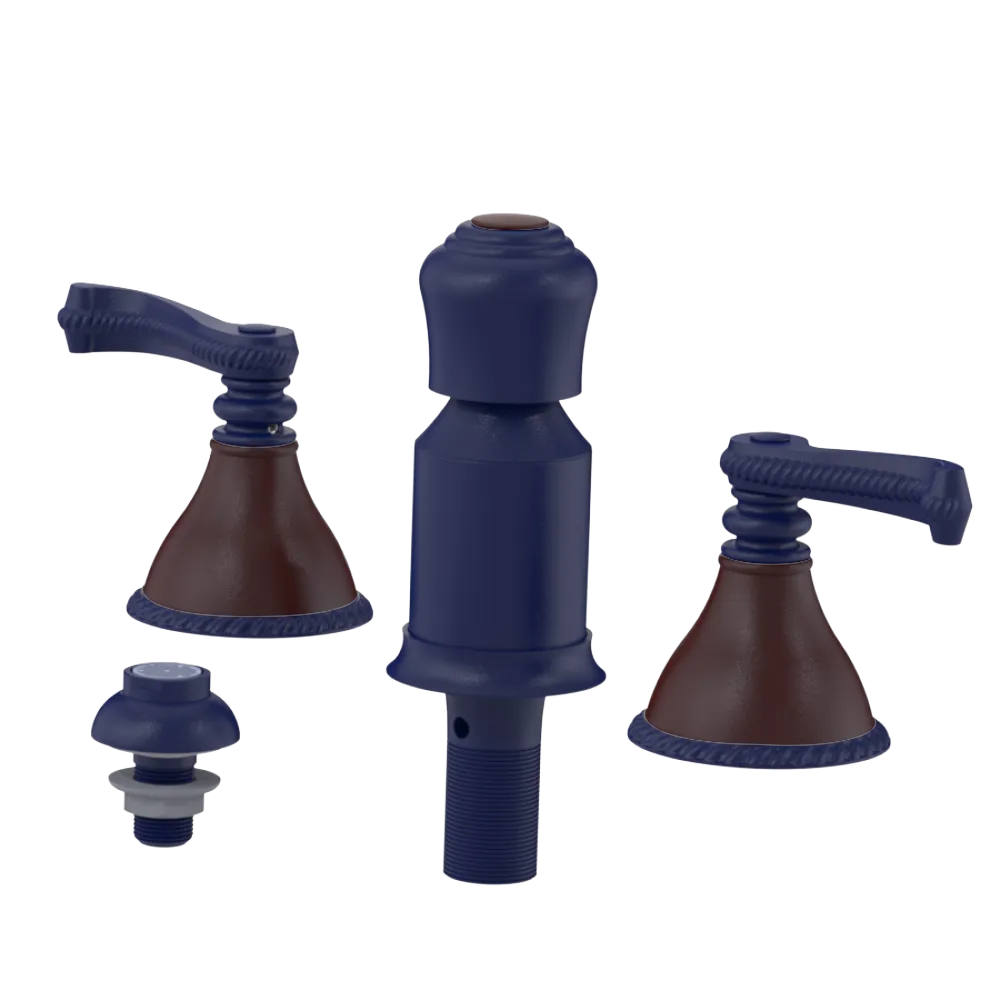 Rubinet Bidet Fitting with Spray, Diverter, and Vacum Breaker (Less Drain) Midnight Blue