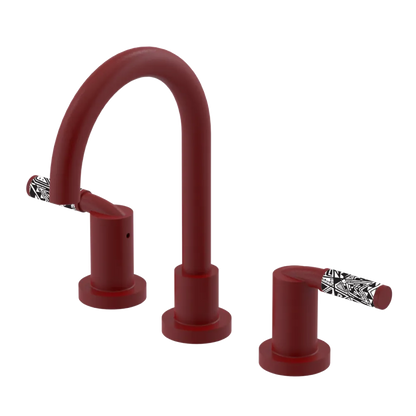 Rubinet Widespread Lav set (less drain) Maroon