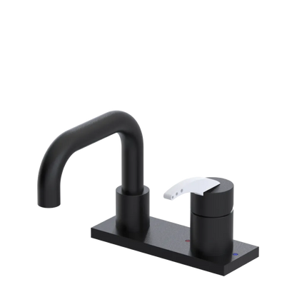 Rubinet 4" Centre Single Control Lav. Set. with Genesis spout (less drain) Matt Black