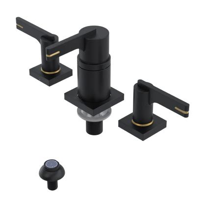 Rubinet Bidet Fitting with Spray, Diverter, and Vacum Breaker (Less Drain) Matt Black