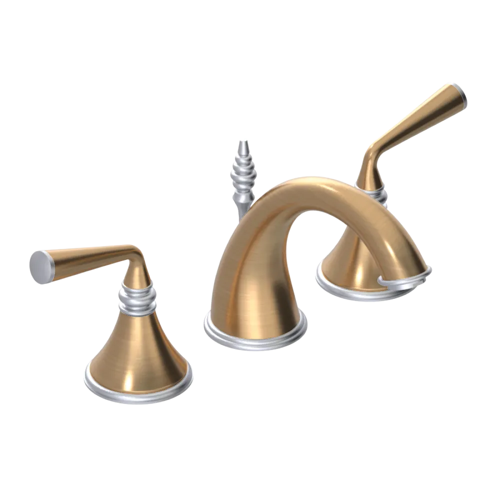 Rubinet Widespread Lav. Set. (less drain) Satin Gold