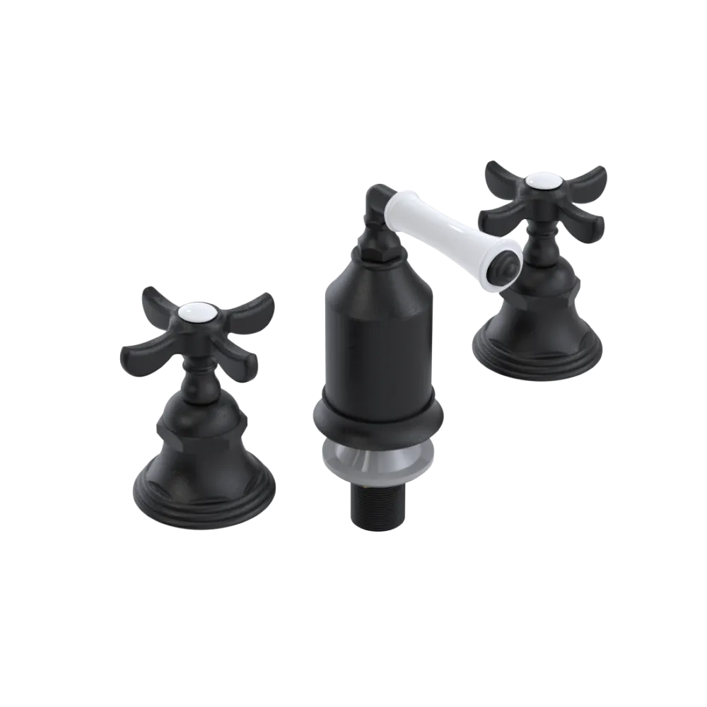 Rubinet Bidet Fitting with Spray, Diverter, and Vacum Breaker (Less Drain) Matt Black