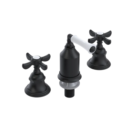 Rubinet Bidet Fitting with Spray, Diverter, and Vacum Breaker (Less Drain) Matt Black