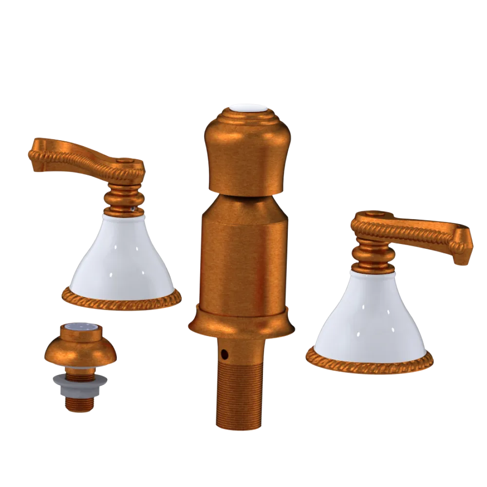 Rubinet Bidet Fitting with Spray, Diverter, and Vacum Breaker (Less Drain) Antique Copper Matt