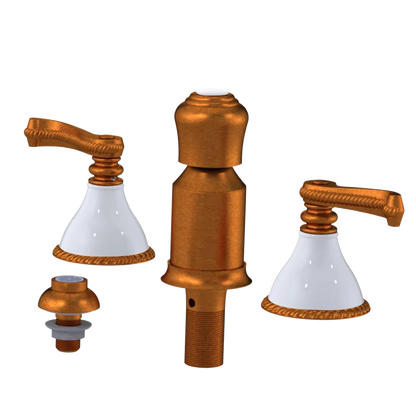 Rubinet Bidet Fitting with Spray, Diverter, and Vacum Breaker (Less Drain) Antique Copper Matt